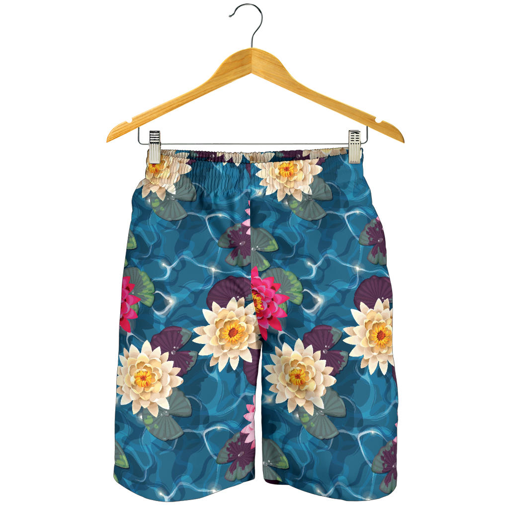 Water Lily Pattern Print Design WL05 Mens Shorts