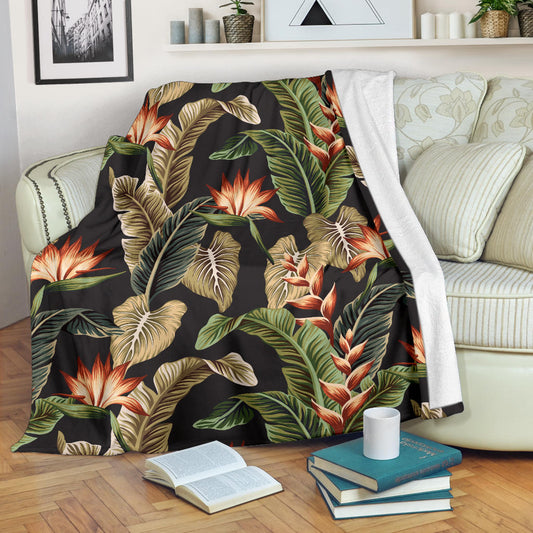 Tropical Flower Pattern Print Design TF014 Fleece Blanket