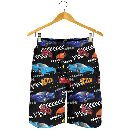 Racing Pattern Print Design A05 Mens Shorts