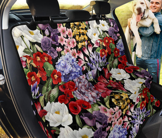 Summer Floral Pattern Print Design SF04 Rear Dog  Seat Cover