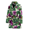 Magnolia Pattern Print Design MAG07 Women Bathrobe