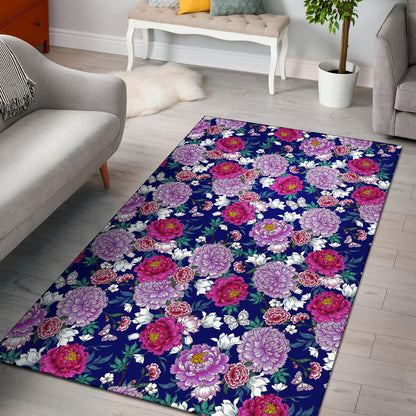Dahlia Pattern Print Design DH013 Area Rugs