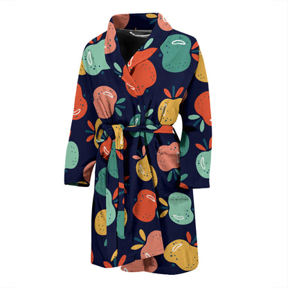Apple Pattern Print Design AP09 Men Bathrobe