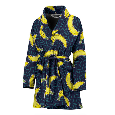 Banana Pattern Print Design BA09 Women Bathrobe