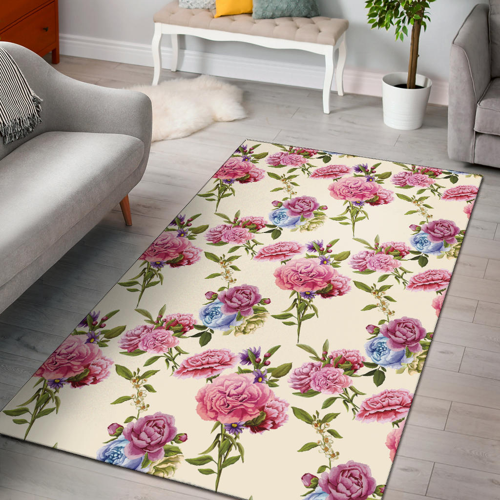 Carnations Pattern Print Design CN02 Area Rugs