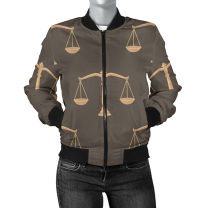 Libra Pattern Print Design 01 Women's Bomber Jacket