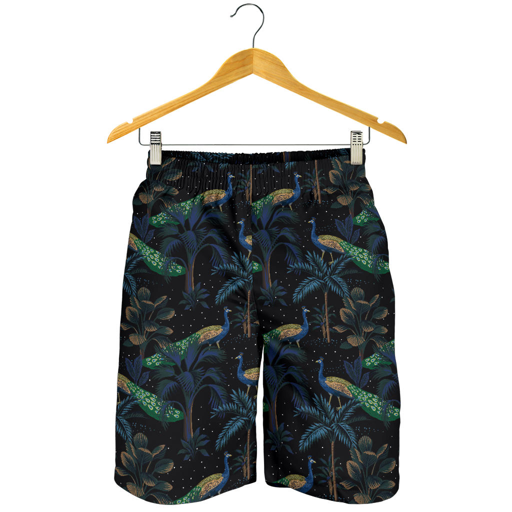 Rainforest Peacock Pattern Print Design A04 Mens Shorts