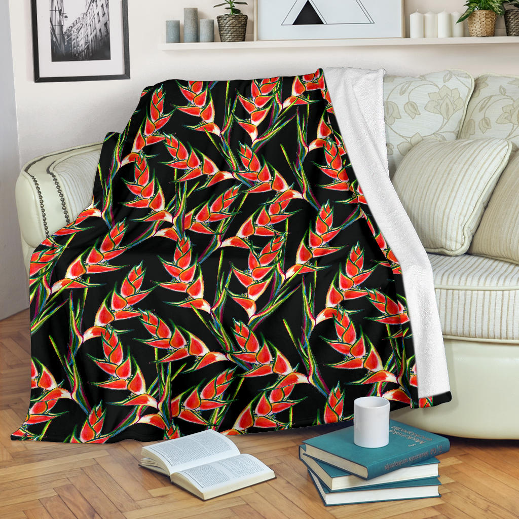 Heliconia Pattern Print Design HL010 Fleece Blanket