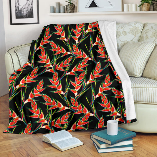 Heliconia Pattern Print Design HL010 Fleece Blanket