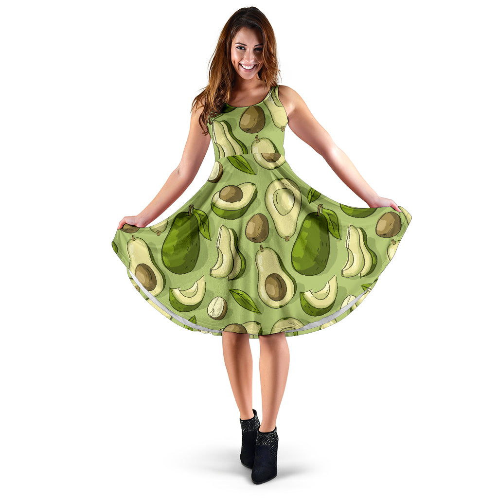 Avocado Pattern Print Design AC03 Midi Dress