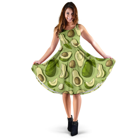 Avocado Pattern Print Design AC03 Midi Dress