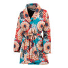 Dahlia Pattern Print Design DH05 Women Bathrobe