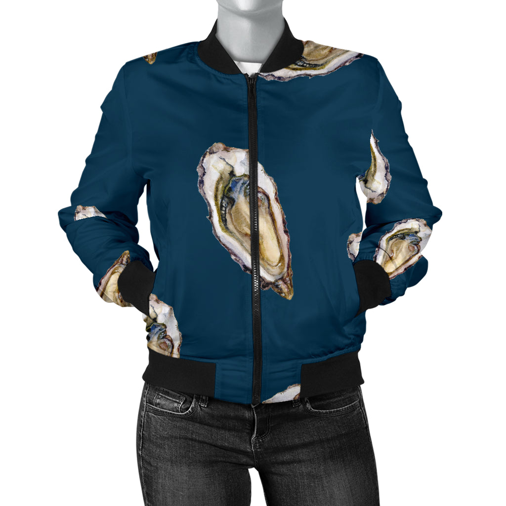 Oyster Pattern Print Design 03 Women's Bomber Jacket