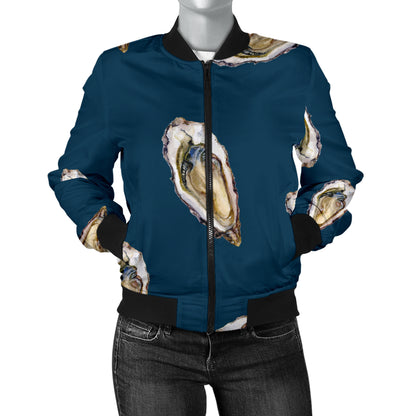 Oyster Pattern Print Design 03 Women's Bomber Jacket