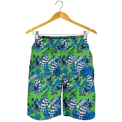 Motocross Pattern Print Design 04 Mens Shorts
