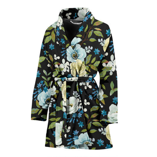 Anemone Pattern Print Design AM03 Women Bathrobe