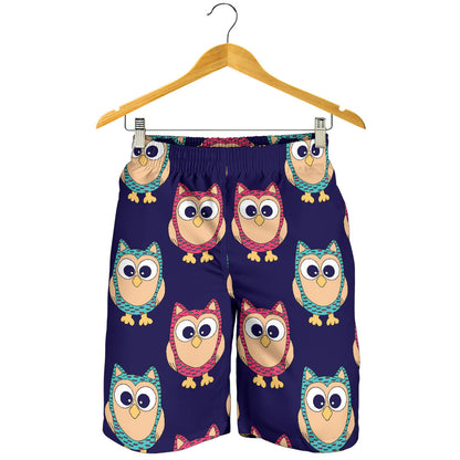 Owl Pattern Print Design A06 Mens Shorts