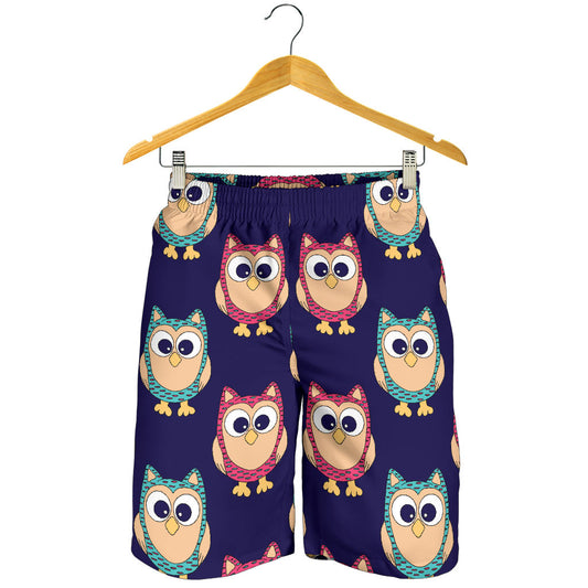 Owl Pattern Print Design A06 Mens Shorts