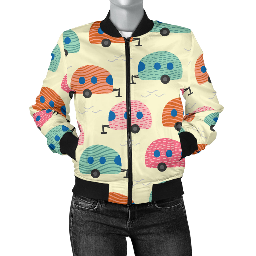 Camper Pattern Print Design 06 Women's Bomber Jacket