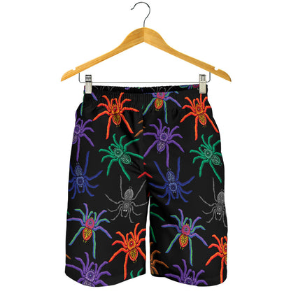 Tarantula Neon Color Pattern Print Design 03 Mens Shorts