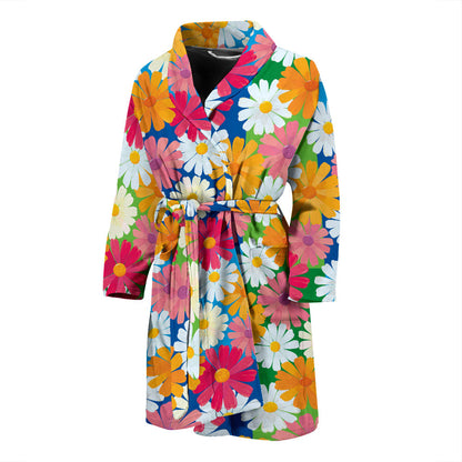 Daisy Pattern Print Design DS05 Men Bathrobe