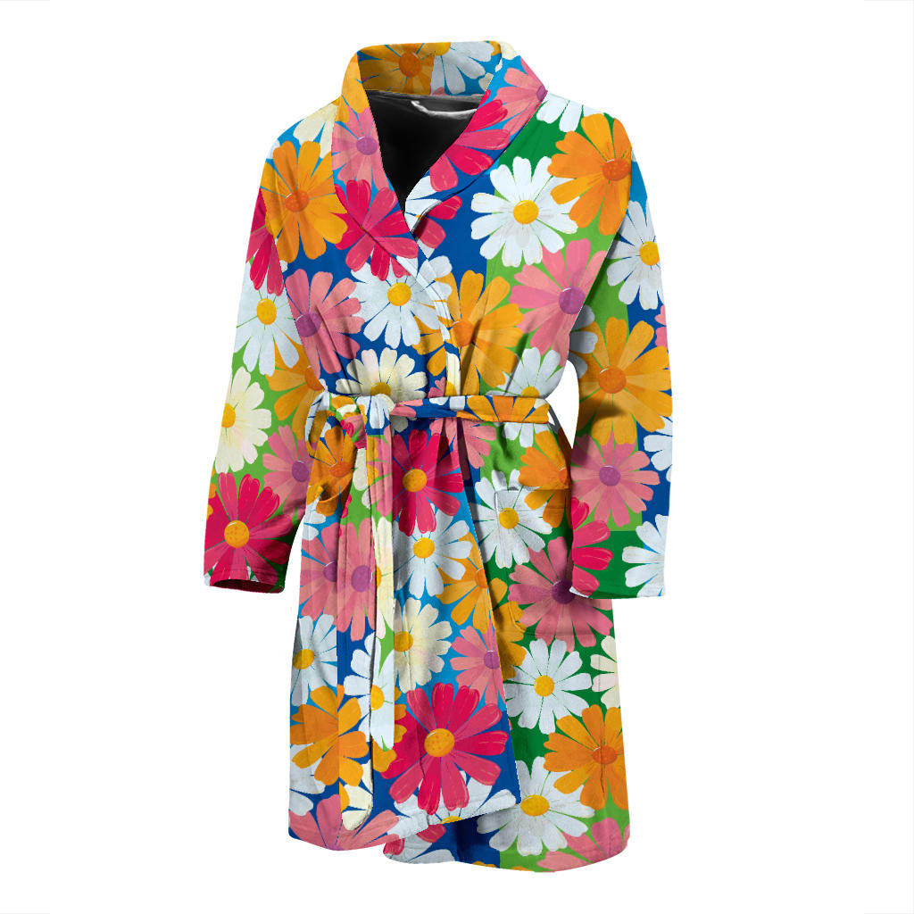 Daisy Pattern Print Design DS05 Men Bathrobe