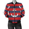 Nautical Pattern Print Design A05 Women's Bomber Jacket