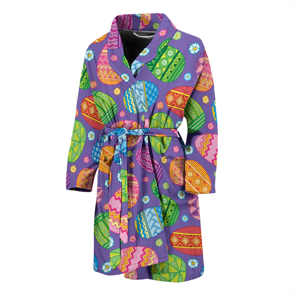 Easter Eggs Pattern Print Design RB010 Men Bathrobe
