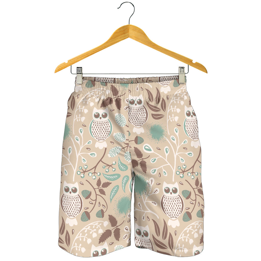 Owl Pattern Print Design A02 Mens Shorts