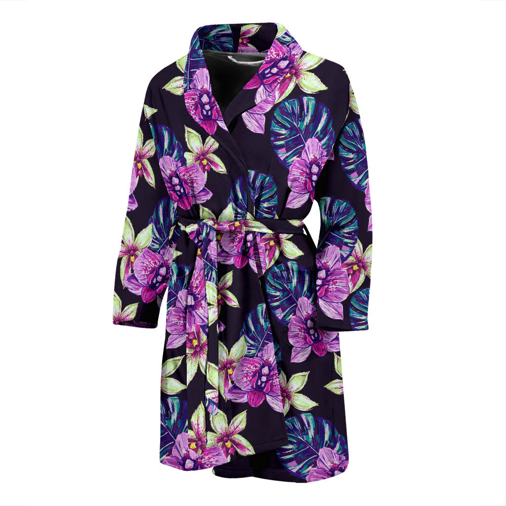 Orchid Pattern Print Design OR010 Men Bathrobe