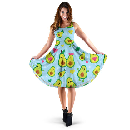 Avocado Pattern Print Design AC09 Midi Dress