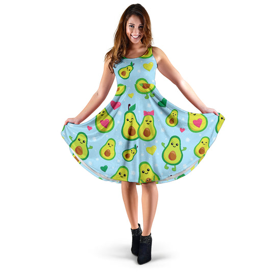 Avocado Pattern Print Design AC09 Midi Dress