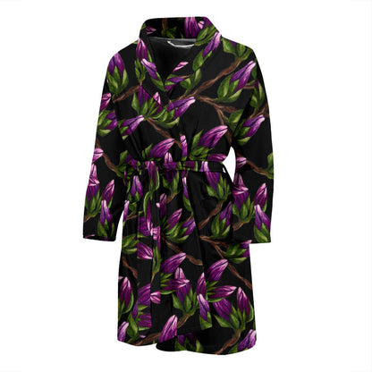 Magnolia Pattern Print Design MAG010 Men Bathrobe