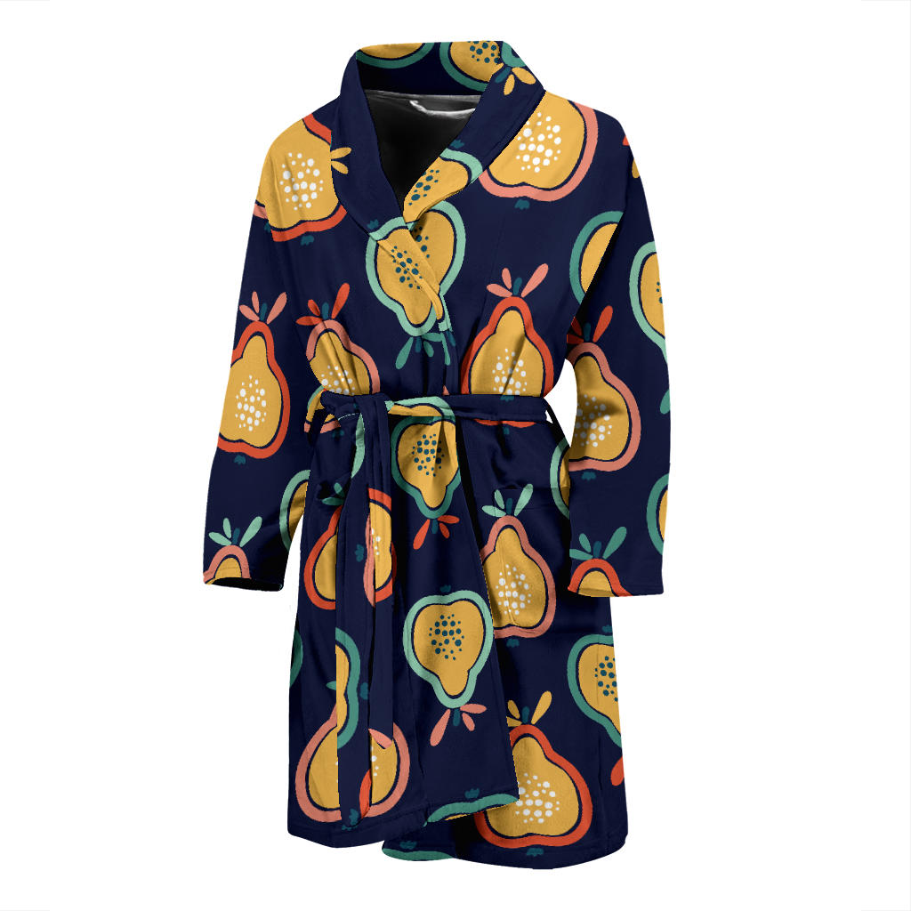 Pear Pattern Print Design PE03 Men Bathrobe
