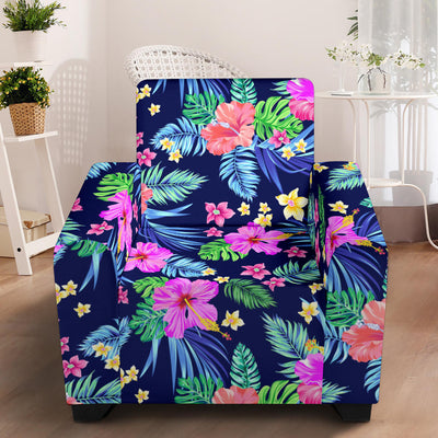 Neon Hibiscus Pattern Print Design HB016 Armchair Slipcover