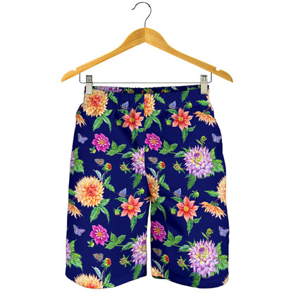 Dahlia Pattern Print Design DH010 Mens Shorts