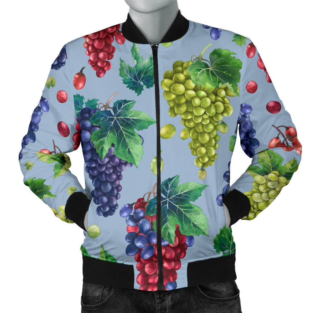 Grape Pattern Print Design GP06 Men Bomber Jacket