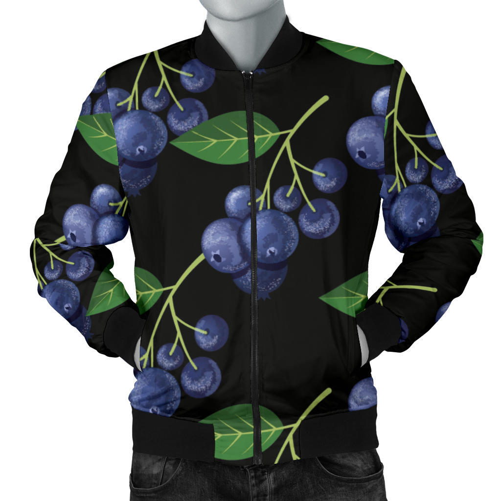 Blueberry Pattern Print Design BB01 Men Bomber Jacket