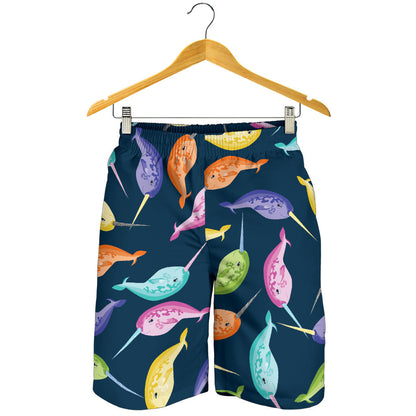 Narwhal Colorful Pattern Print Design 03 Mens Shorts