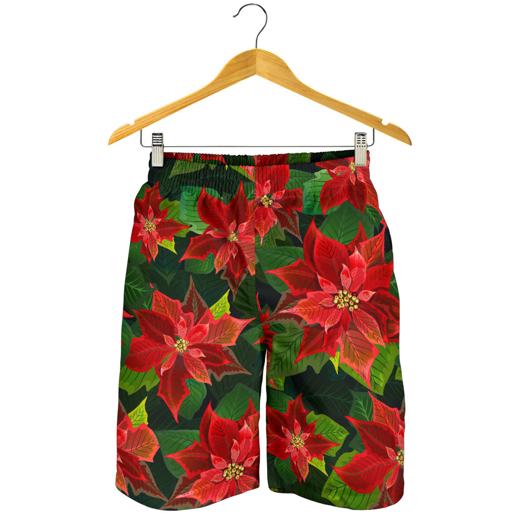 Poinsettia Pattern Print Design POT04 Mens Shorts