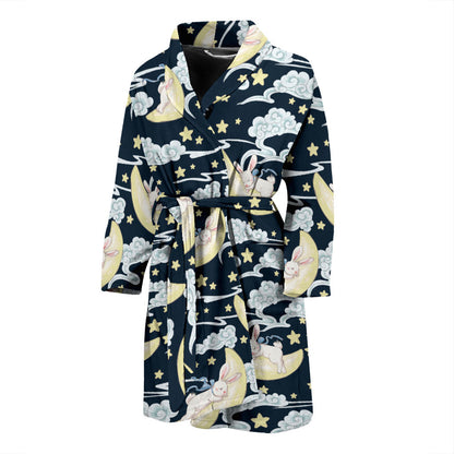 Rabbit Sleeping Pattern Print Design RB08 Men Bathrobe