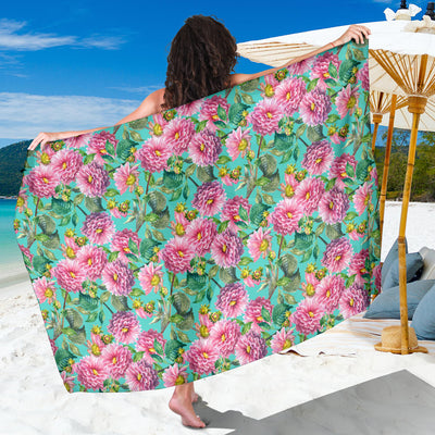 Dahlia Pattern Print Design DH07 Sarong Pareo Wrap