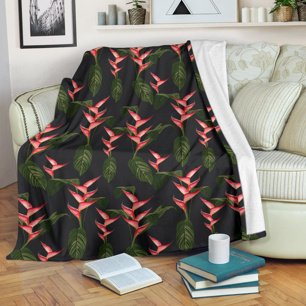 Heliconia Pattern Print Design HL07 Fleece Blanket