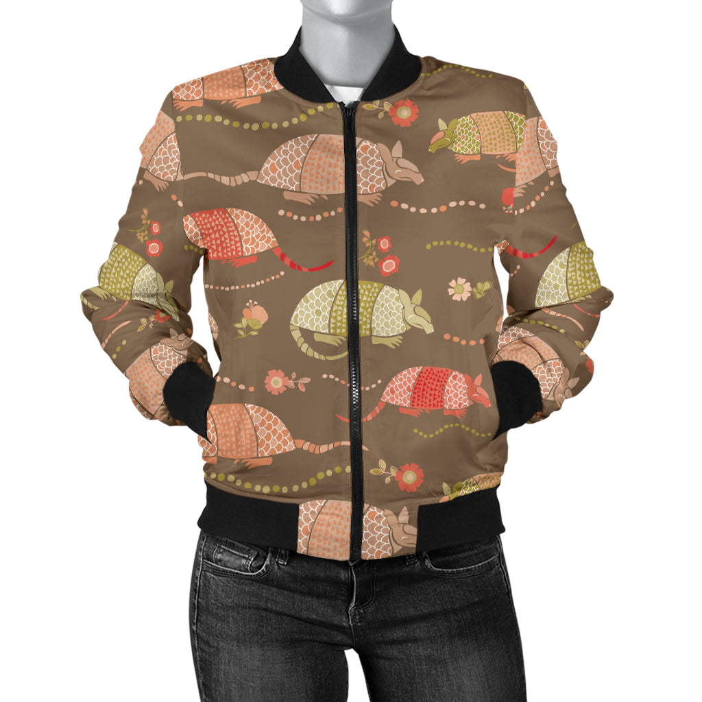 Armadillo Pattern Print Design 04 Women's Bomber Jacket