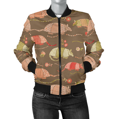 Armadillo Pattern Print Design 04 Women's Bomber Jacket