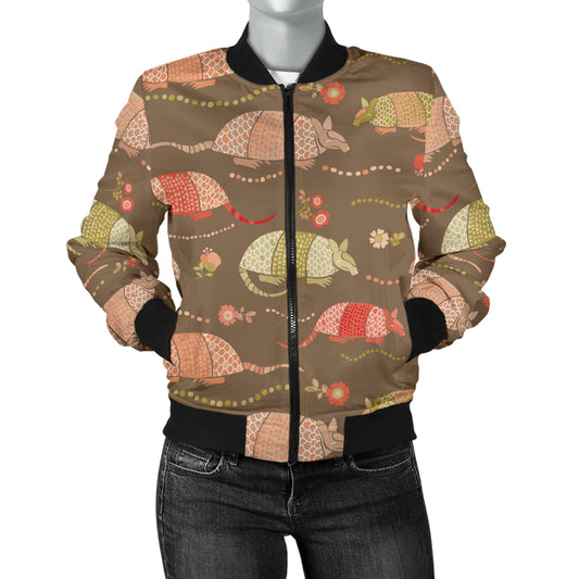 Armadillo Pattern Print Design 04 Women's Bomber Jacket