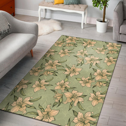 Lily Pattern Print Design LY06 Area Rugs
