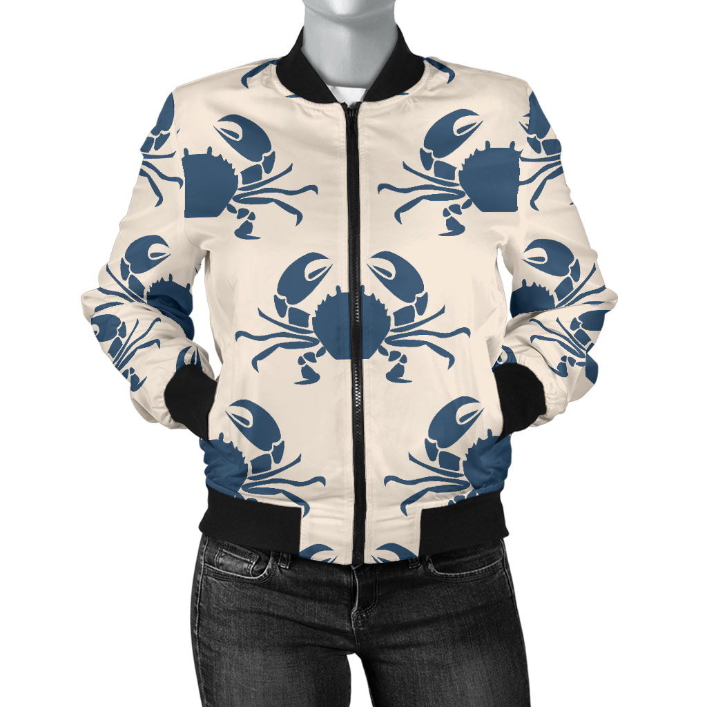 Crab Pattern Print Design 02 Women's Bomber Jacket