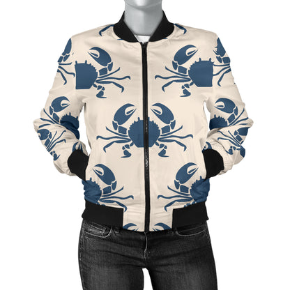 Crab Pattern Print Design 02 Women's Bomber Jacket