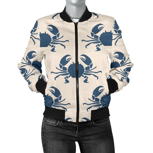 Crab Pattern Print Design 02 Women's Bomber Jacket